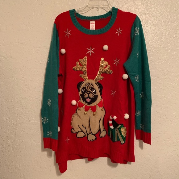 pug holiday sweater
